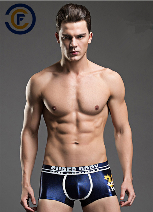 New Design Men's Boxer Brief Underwear with Light-Reflecting Effect