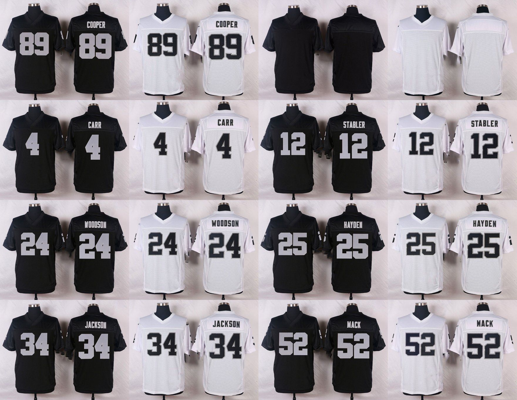 Oakland Derek Carr Kenny Stabler Charles Woodson D. J. Hayden Football Jerseys