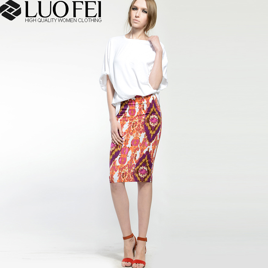 High-End Cotton Knit Elastine Fitted Custom Made Pencil Skirt