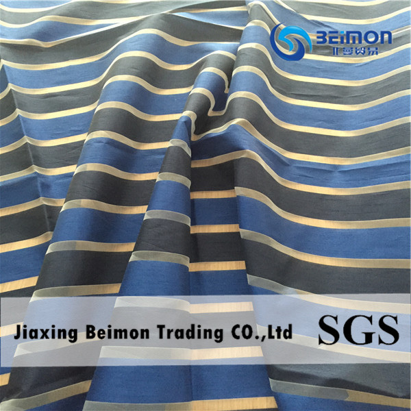 Design Stripe Polyester Organza Fabric for Lady's Dress