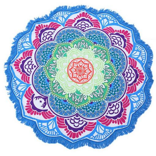 Customized Polyester Round Beach Towel Beach Sitting Mats Yoga Mat Wall Hanging Ornaments