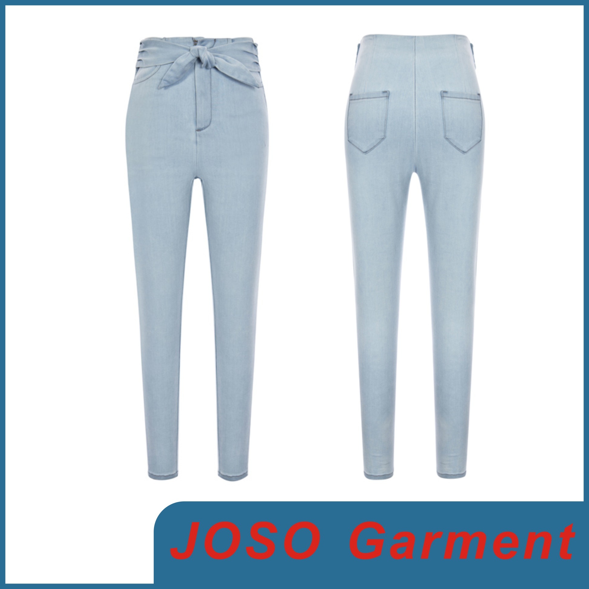 Light Blue Lady Fashion Denim Jeans (JC1118)