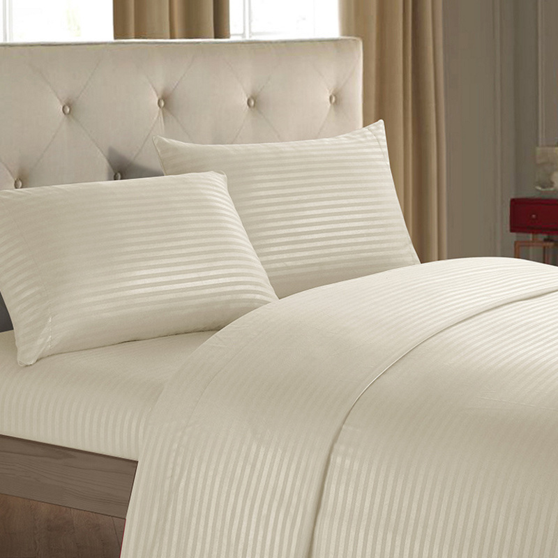Stripe Microfiber Fabric Home Bedding Sheet for Beds