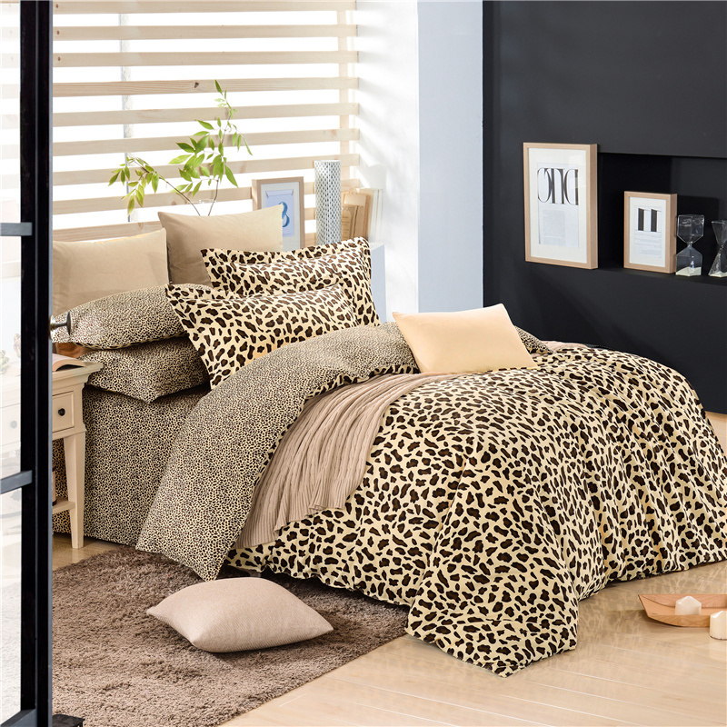 Luxury Design Printed Cotton Leopard Bedding Bed Covers