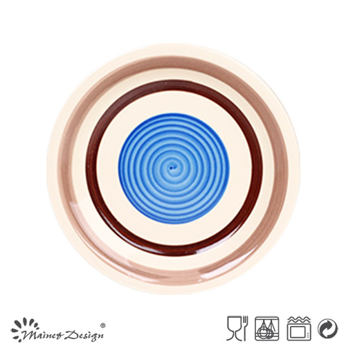 Handpainted Color Circle Salad Plate