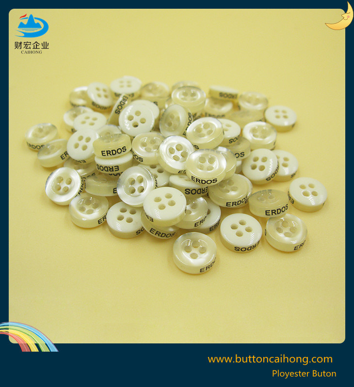 Pearl Shirt Polyester Buttons with 4 Hole for Men Garment
