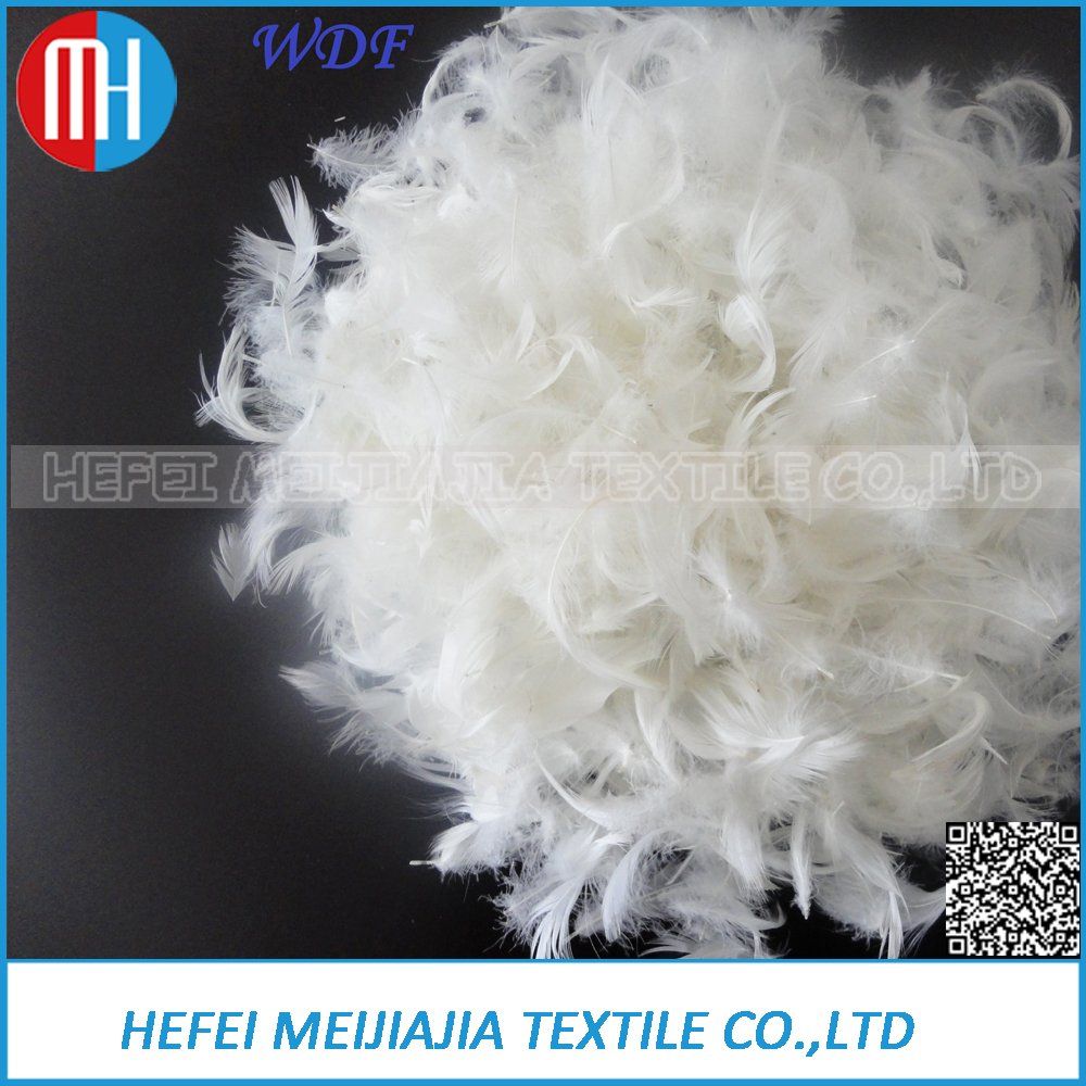 100% Washed White Small Goose/Duck Feather with 4-6cm, 2-4cm.