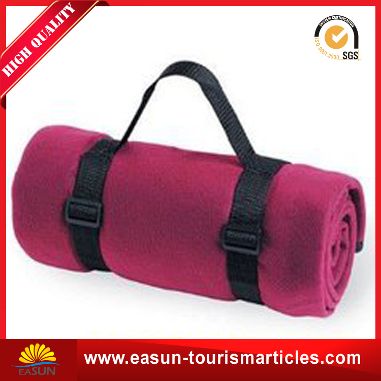 Custom Polar Fleece Travel Blanket with Handle