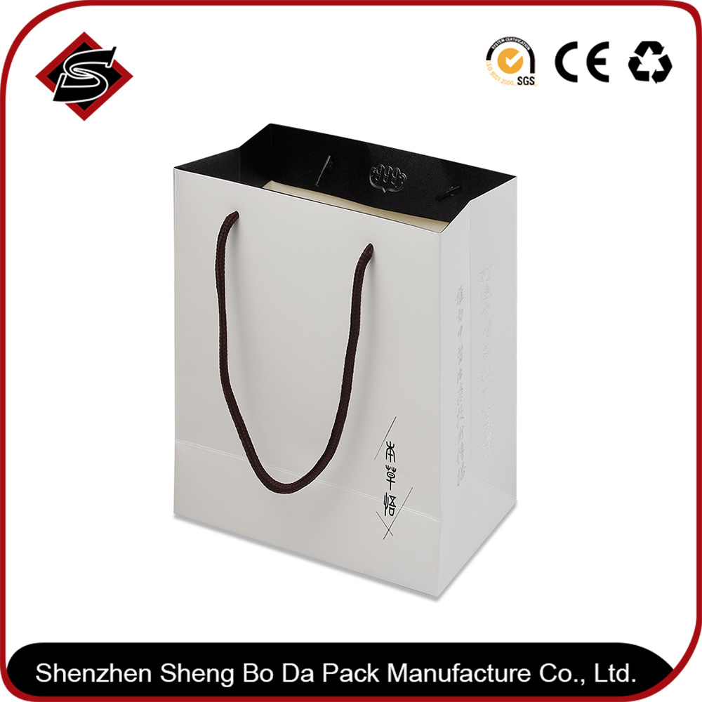 Luxury Custom Logo Printed Black Paper Shopping Bag/Paper Bag