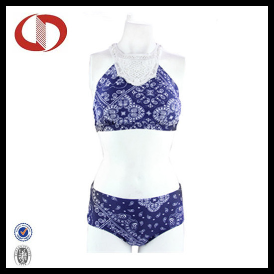 New Design China Printed Two Piece Swimwear for Ladies