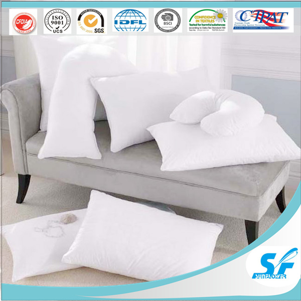 Home Decorative Down Feather Microfiber Filling Square/U/V Shape/ Bloster Pillow