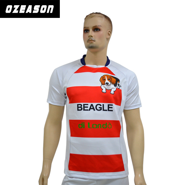 Free Design Customized Breathable Rugby Uniform with Interlock Fabric (R013)