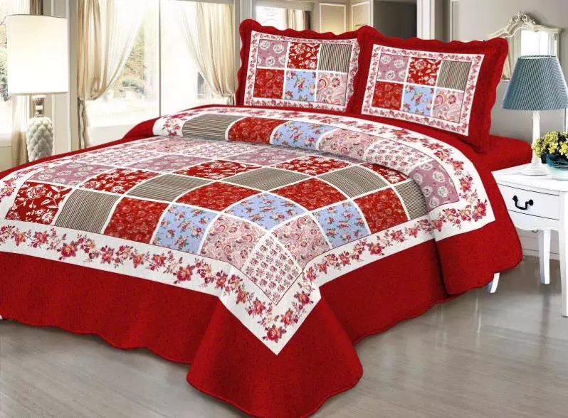 Lightweight Vintage Microfiber Patchwork Quilted Comforter Set