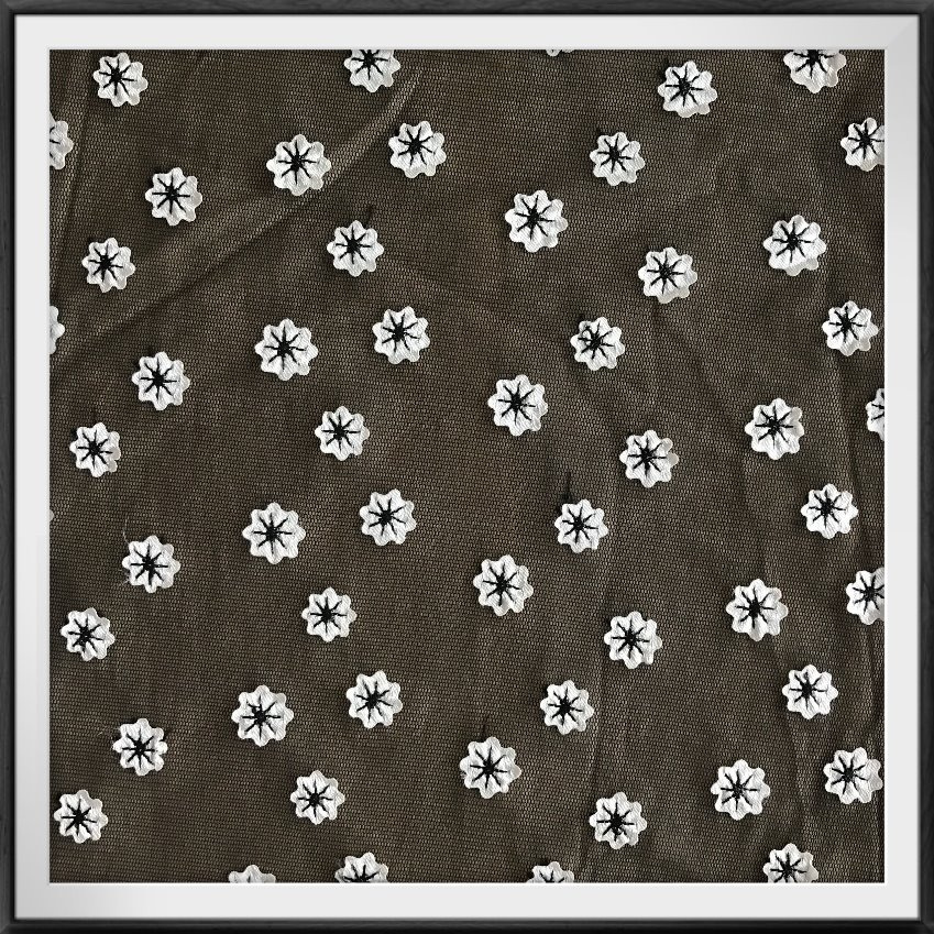 Polyester Span Mesh Embroidery Lace 3D Flower Embroidery Lace