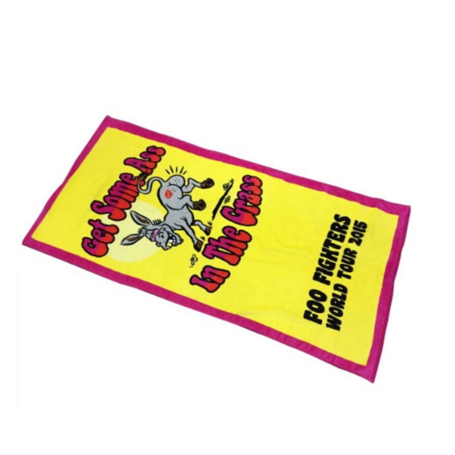 Bulk Wholesale White 100% Cotton Bath Towels with Printing Design