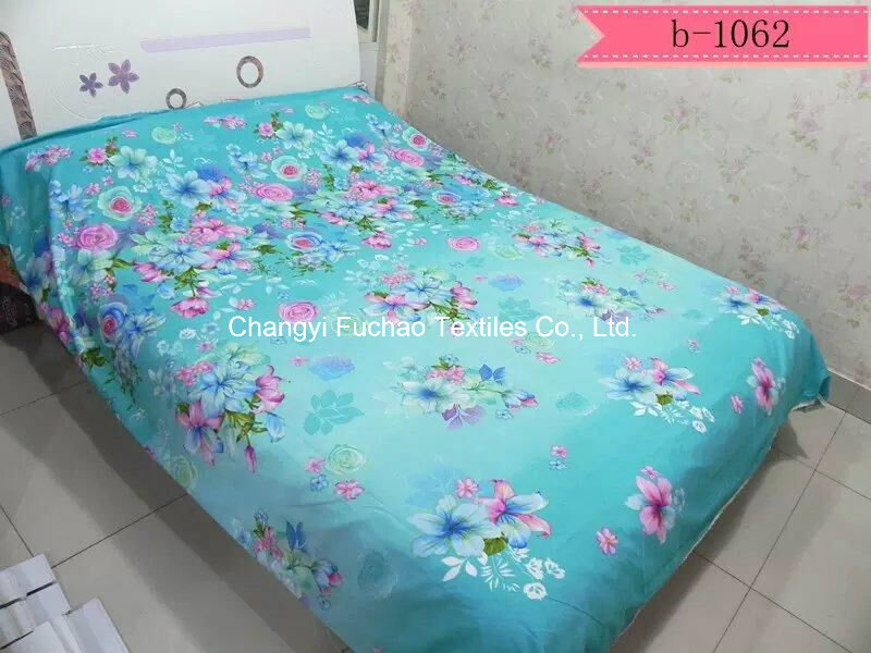 Poly/Cotton Printed Twin Fitted Bedspread Patchwork Bedding Set T/C
