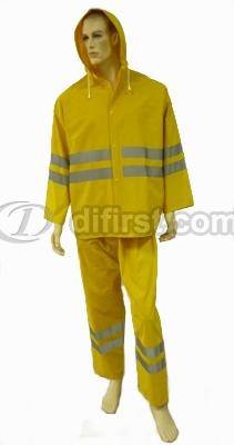 Reflective Rain Coat safety Rainsuit with Hood