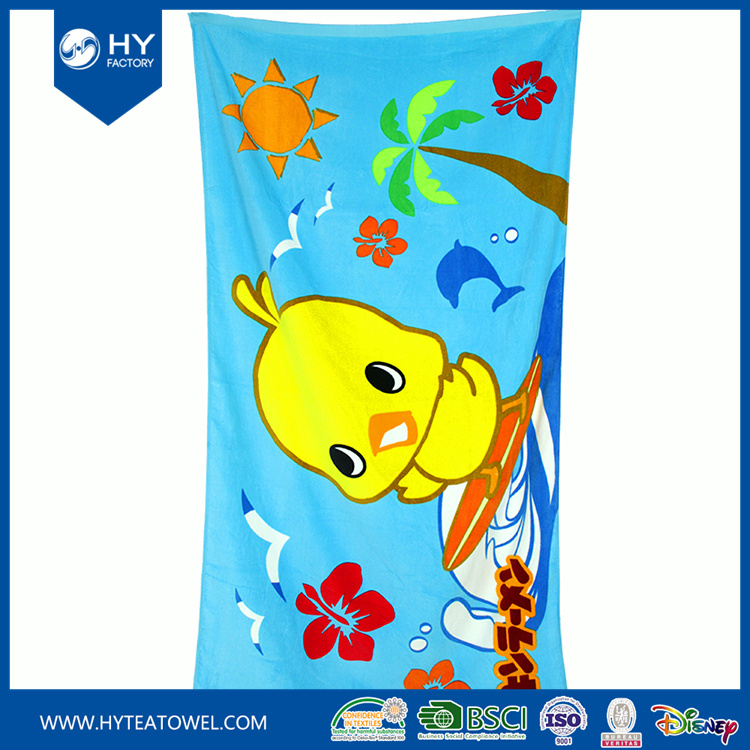 100% Cotton Velour Reactive Printed Beach Towel