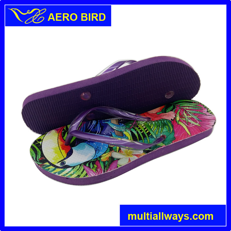 Three Colors High Quality Flat Beach PE Slipper