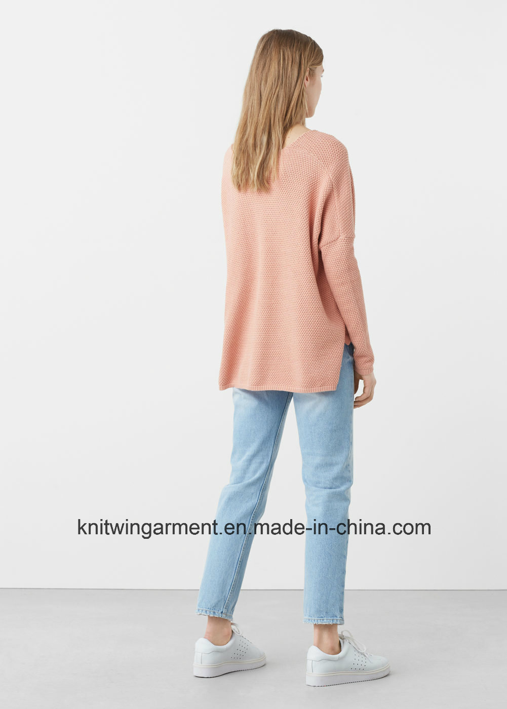 Lady Oversized Cotton Sweatershirt by Knitting Design (W17-785)