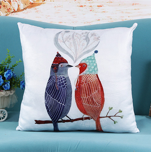 Transfer Printed Short Plush Cushion Decorative Pillow (LPL-225)