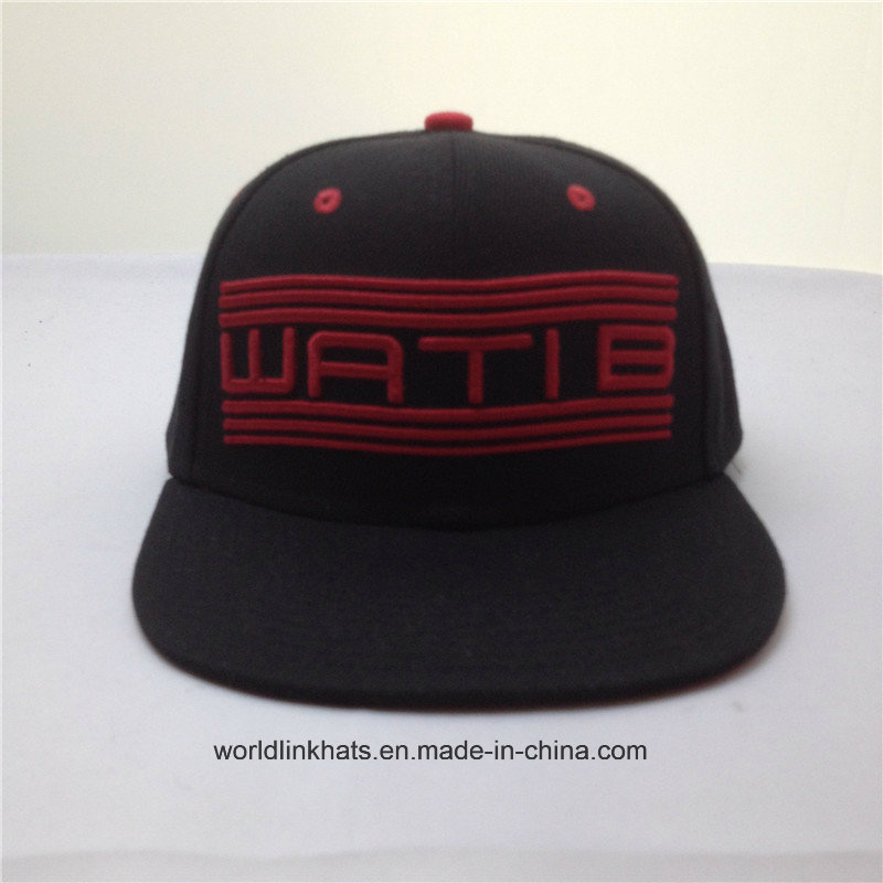 Wholesale 3D Embroidery Flat Peak Adjustable Snapback Cap