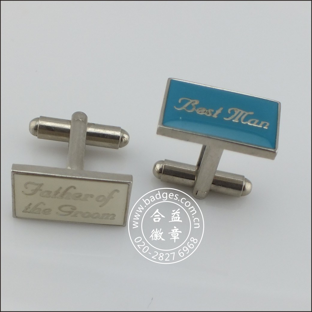 Clothing Accessories, Square Metal Cufflink with Logo (GZHY-XK-085)