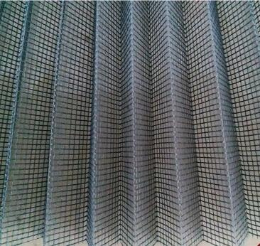 Pleated Fiberglass Window Screen, 18X16, 1.8cm Height, 1.6m Width, Grey or Black Color