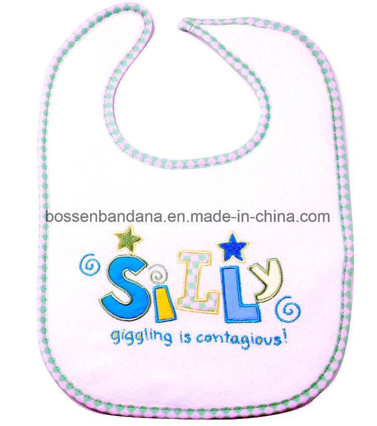 Factory OEM Produce Custom Embroidery Cotton Terry Baby Wear Bibs