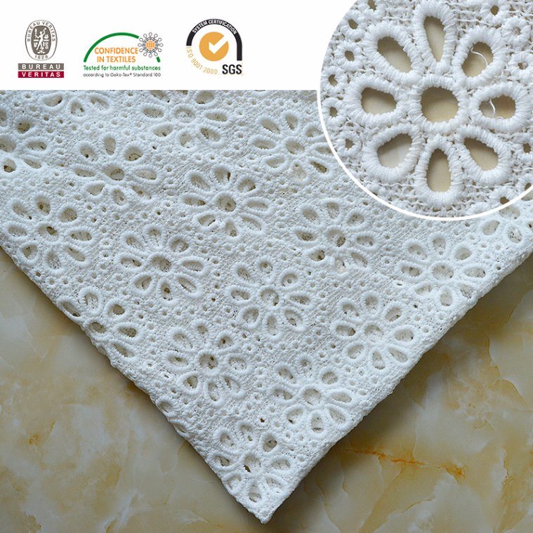 High Quality Embroidery Lace Fabric Polyester Trimming Fancy Melt Polyster Lace for Garments & Home Textiles E20039