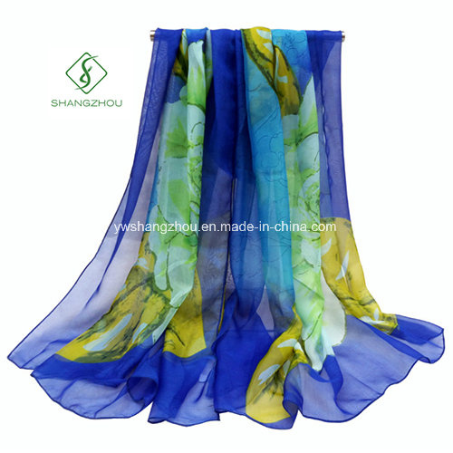 New Design Hand-Painted Shawl Lady Fashion Silk Scarf Factory