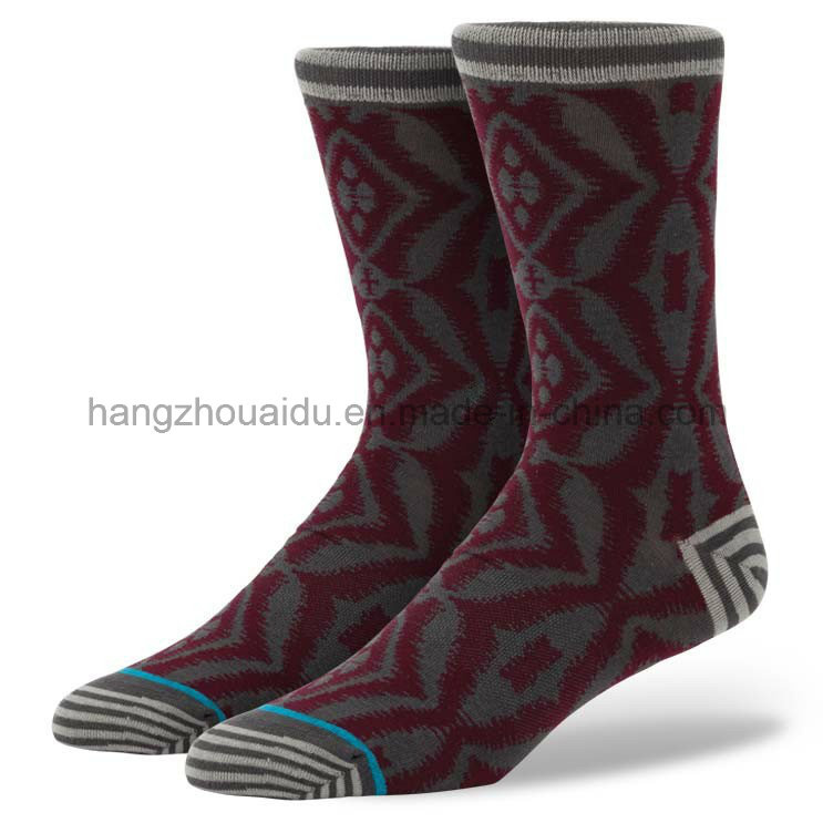 Odd Pinstripes Colored Knitting Crew Men Sock