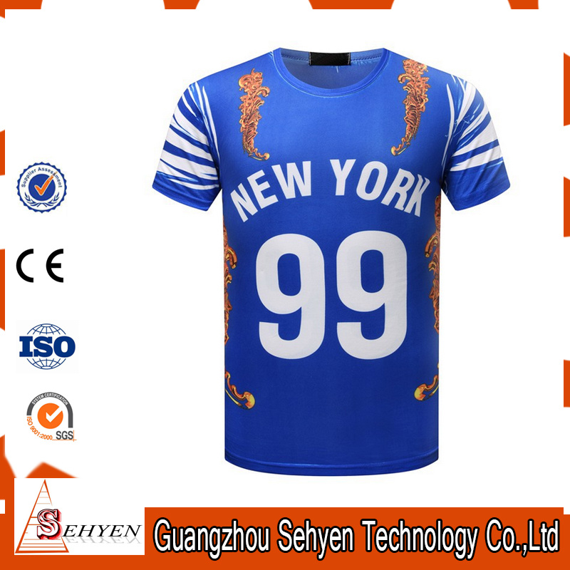 OEM 100% Polyester Custom Sublimation 3D Printing T-Shirt with DIP-Dye