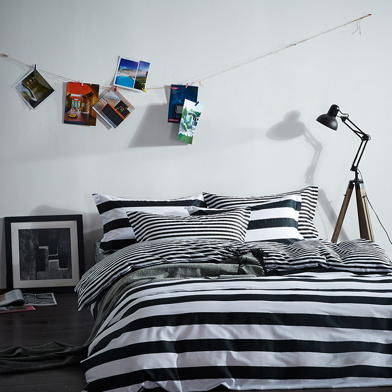 Black and White Stripe Printed Home Textile Comforter Bedding