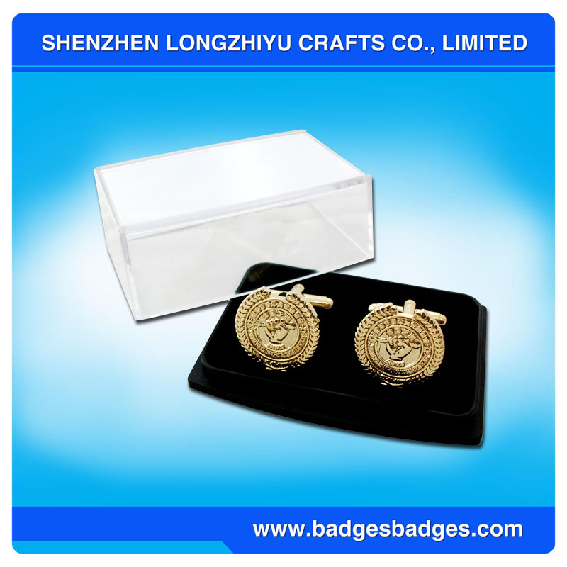 Die Casting Gold Cufflinks with Box