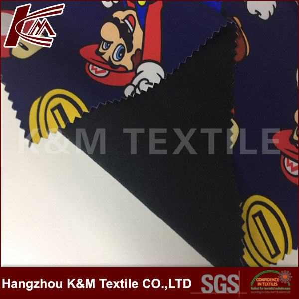 100d Poly Spun Printed Micro Fleeece Fabric TPU Softshell