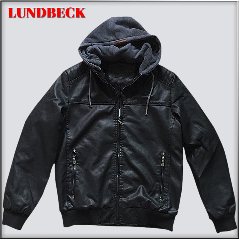 Simple Style PU Jacket for Men's Wear