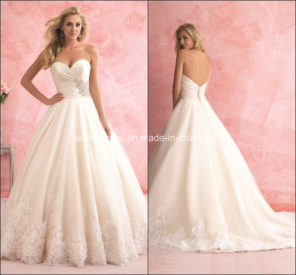 Sweetheart Ball Gowns Lace Applique Fashion Wedding Dresses Y2034