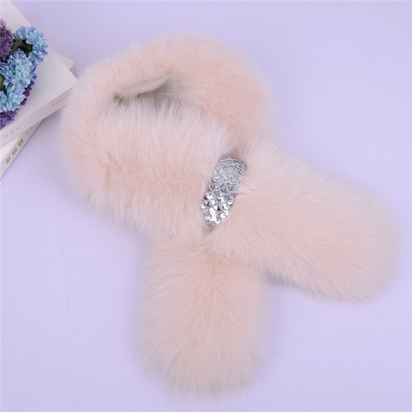 Winter New Style Faux Fox Fur Scarf Thick Warm Artificial Fur Collar Plush Muffler