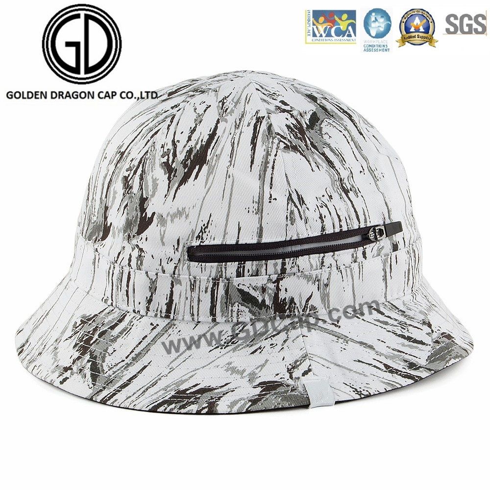 2016 New Style Cap Black White Graffiti Zipper Bucket Hat