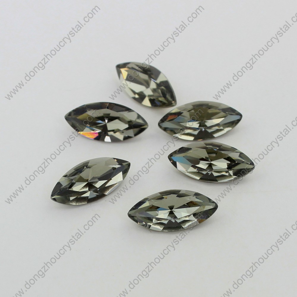 9*18mm Black Diamond Horse Eye Crystal Jewelry Stone for Wholesale