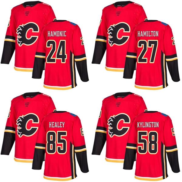 Calgary Flames Travis Hamonic Dougie Hamilton Josh Healey Hockey Jerseys