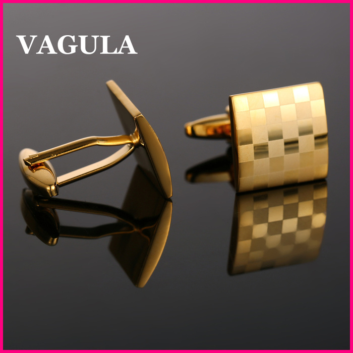 VAGULA High Quality Gold Laser Cuff Links (HL10169)