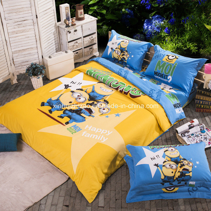 Textile 100% Cotton High Quality Bedding Set for Home/Hotel Comforter Duvet Cover Bedding Set (Minions1)