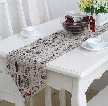 Faux Linen Table Runner Decorative Table Flag (STR-02)