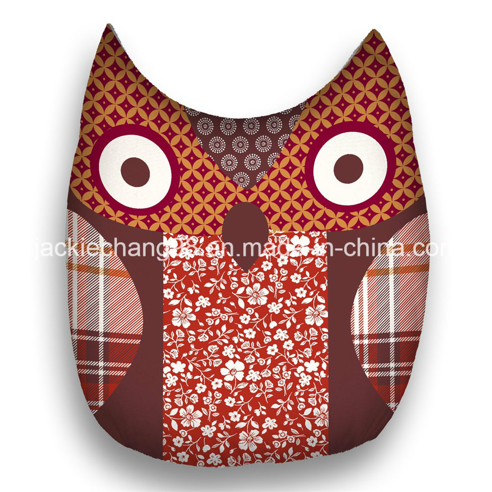 Owl Shape Printed Polyester Microfiber Decorative Cushion