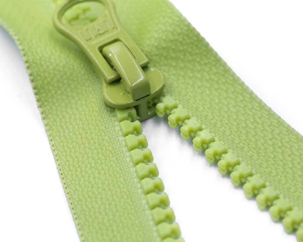 Vislon Zipper with Green Teeth and Tape /Thumb Puller/Top Quality