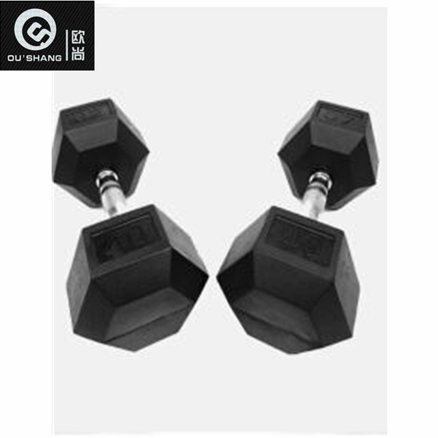 Gym Equipment Fixed Rubber Coated Hex Dumbbell Osf005 Free Weights