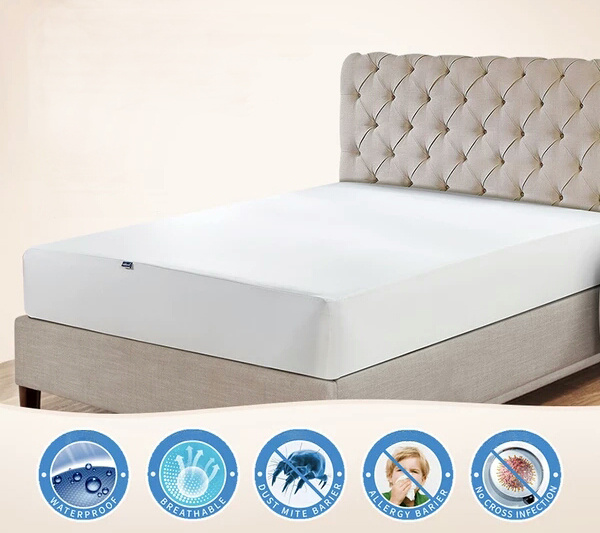White Broken Line Breathable Air Layer Waterproof Fitted Sheet