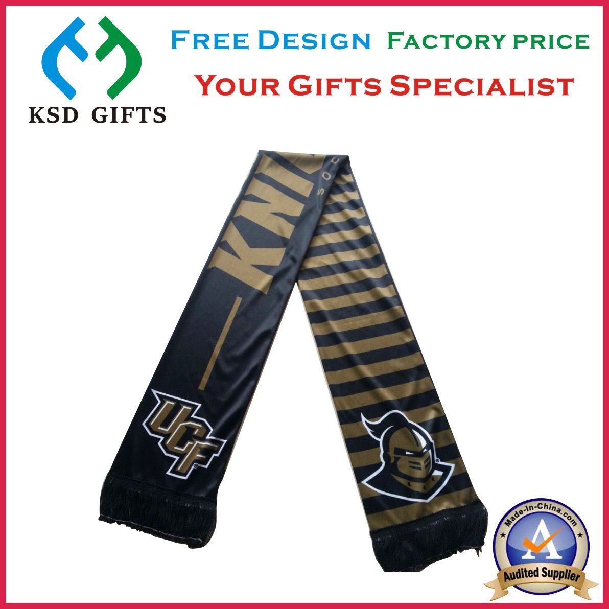 Custom Printing Fashion Scarf for Fans